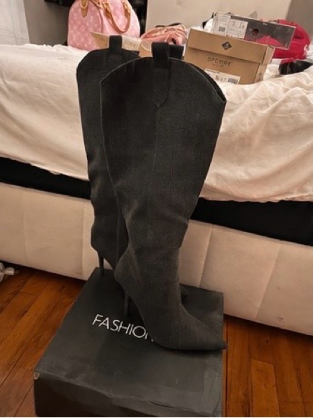Fashion Nova Katherine Knee/Calf High Cowboy Boots